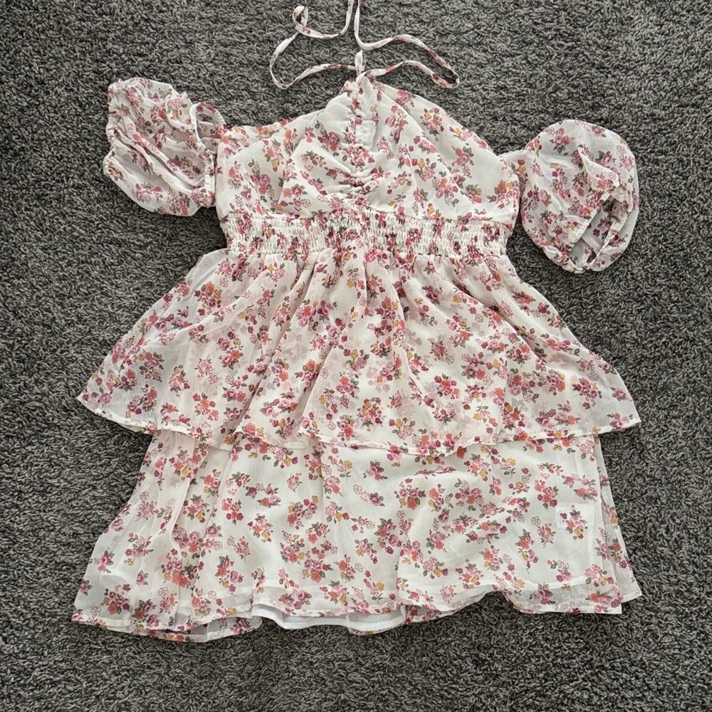 Promesa White and Pink Floral dress